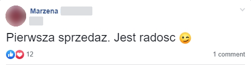 Marzena: pierwsza sprzedaż